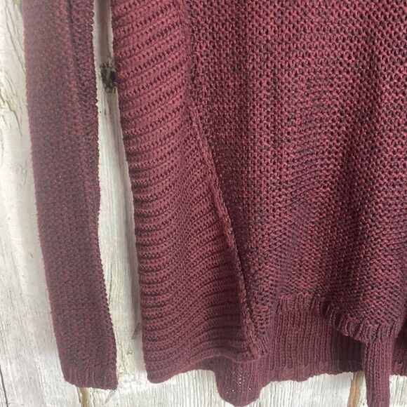 RD Style Knit Hi Low Crewneck Sweater Size M Burgundy 28 - Picture 4 of 9